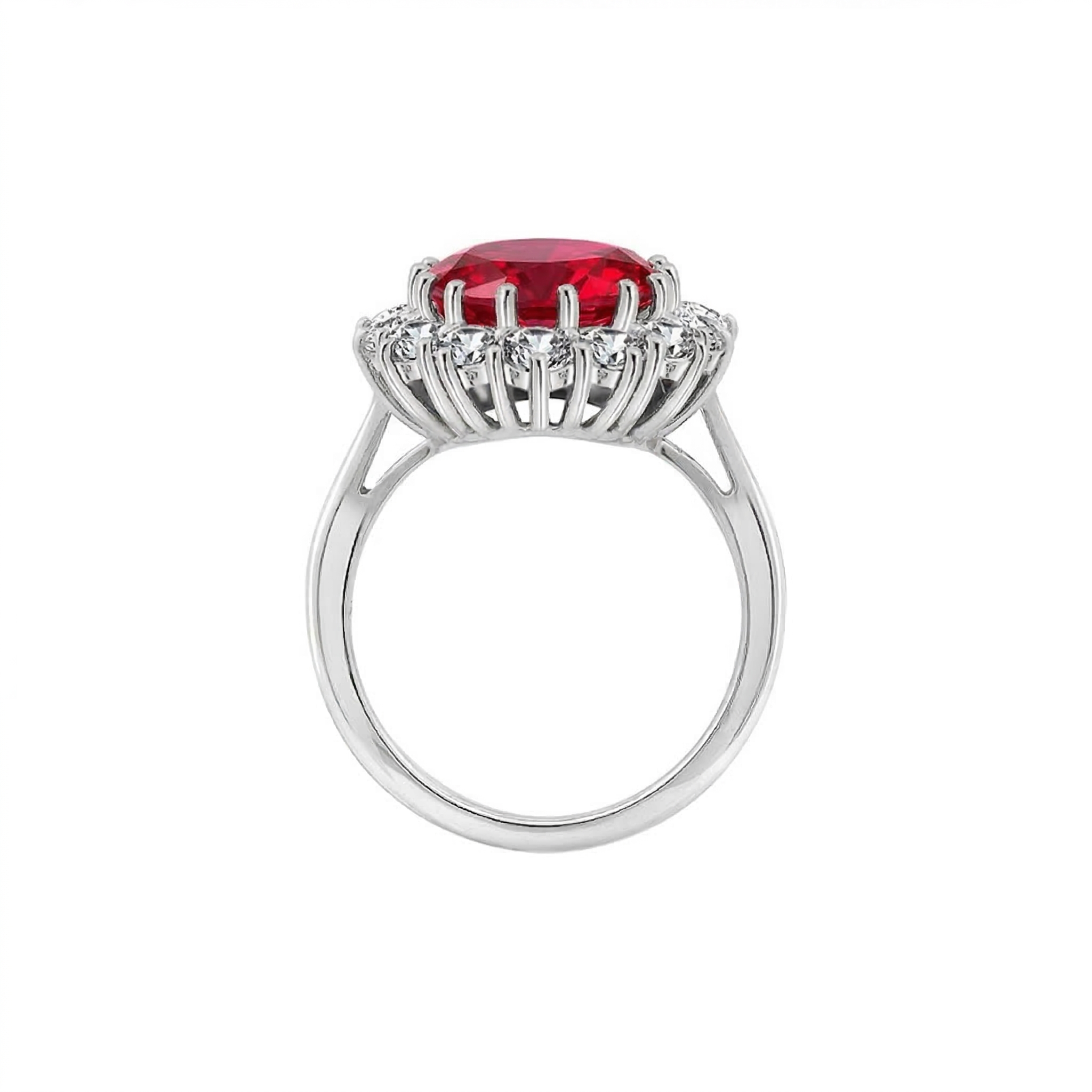 Anillo de Rubí Corona Escarlata | Oro Blanco