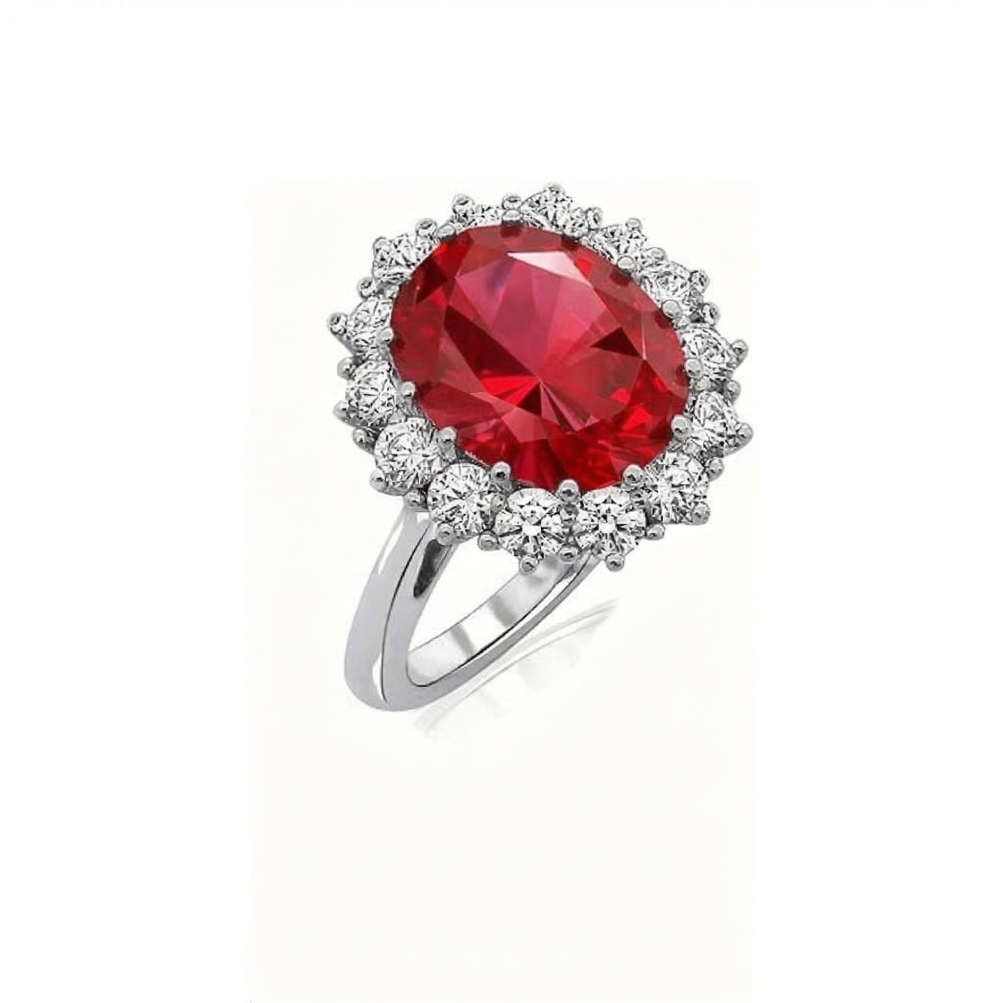 Anillo de Rubí Corona Escarlata | Oro Blanco
