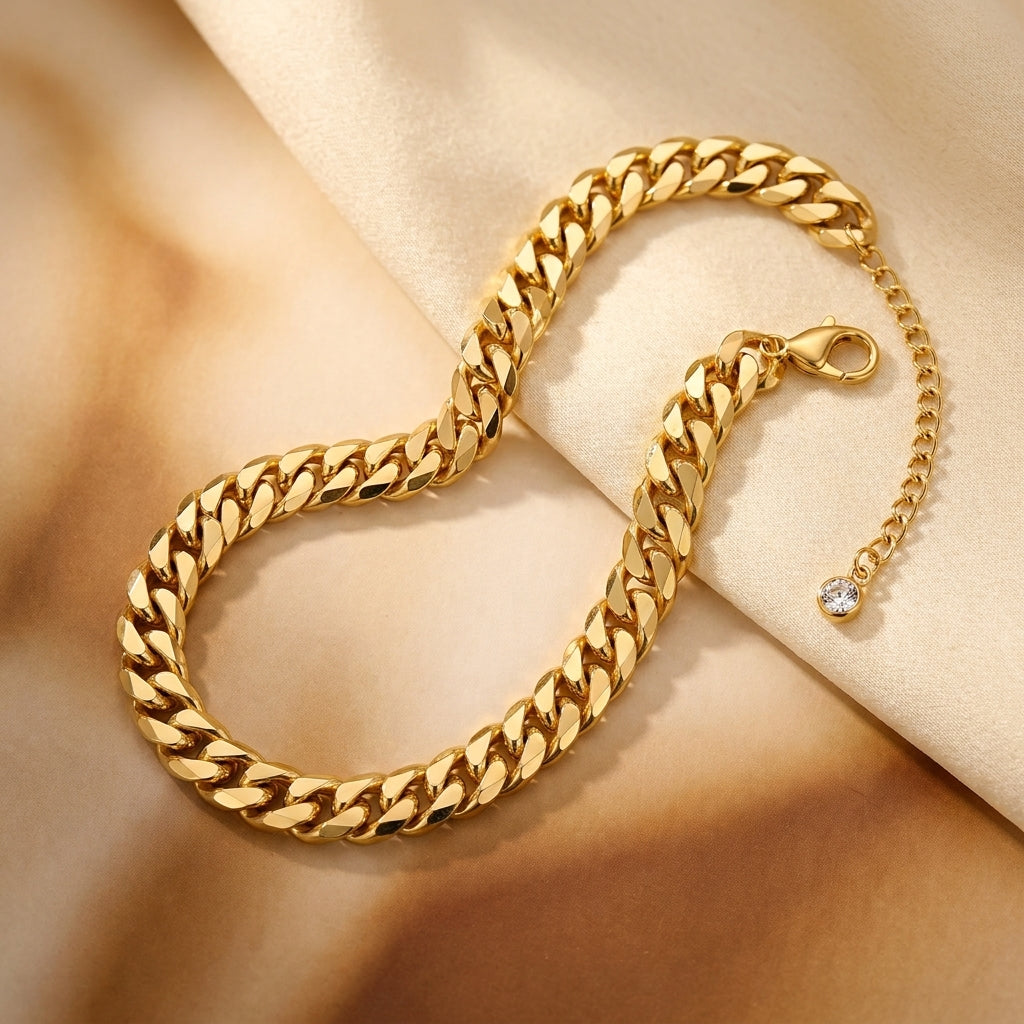 Collar de eslabones cubanos gruesos | Oro