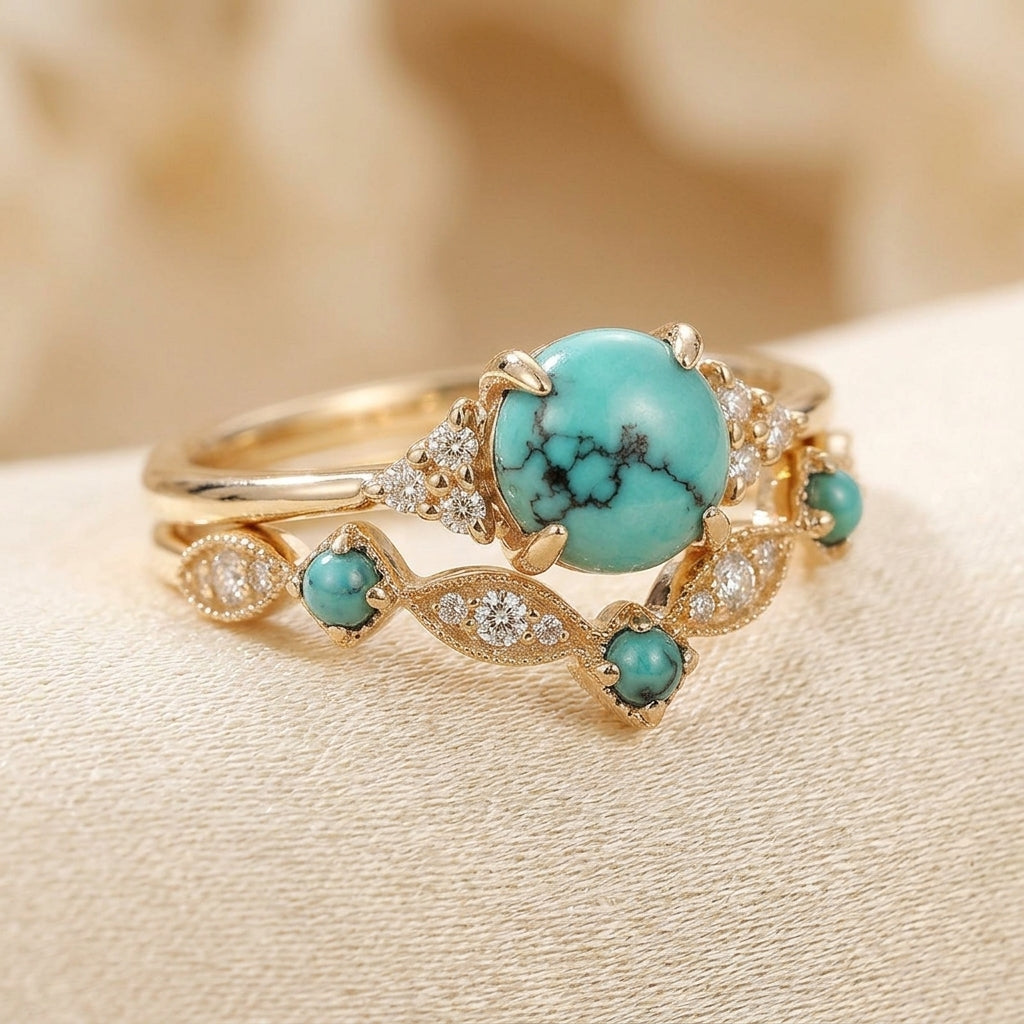Anillo Aureva Turquesa Corona | Oro