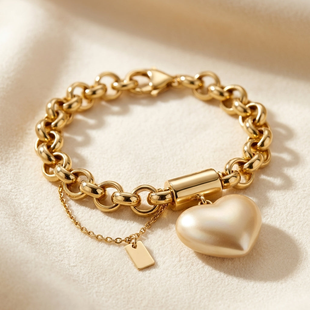 Pulsera Chunky Inspiradora | Oro Blanco