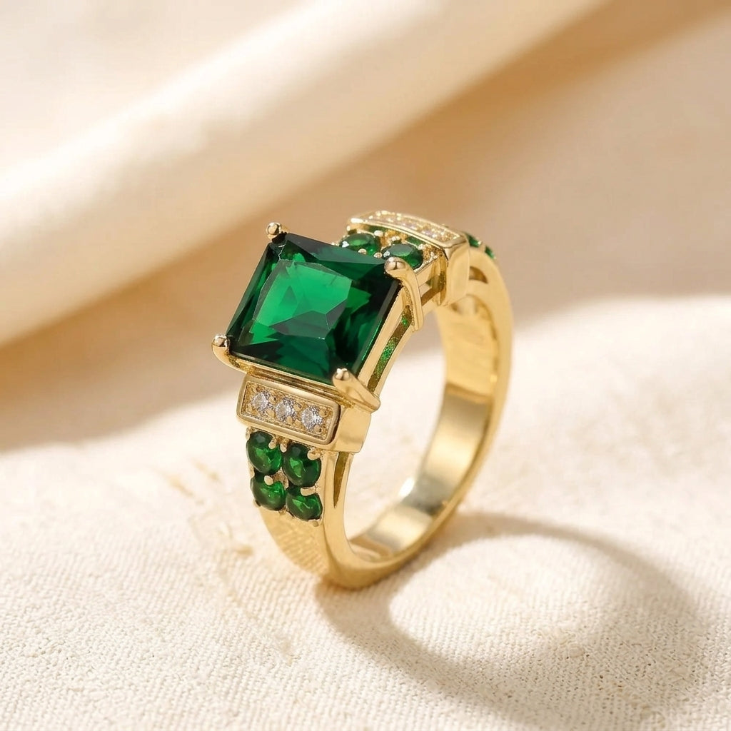 Anillo Esmeralda Exquisito | Oro