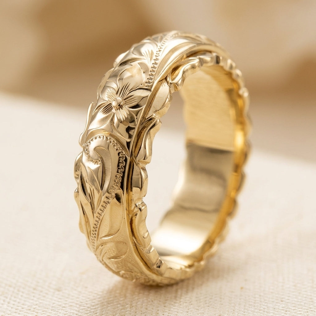 Anillo de Flores de Oro Antiguo | Oro