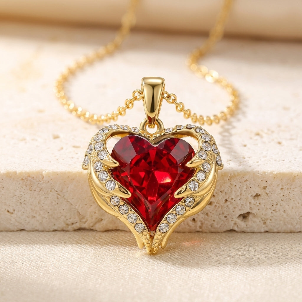 Collar Engel Kram Ruby Corazón | Oro