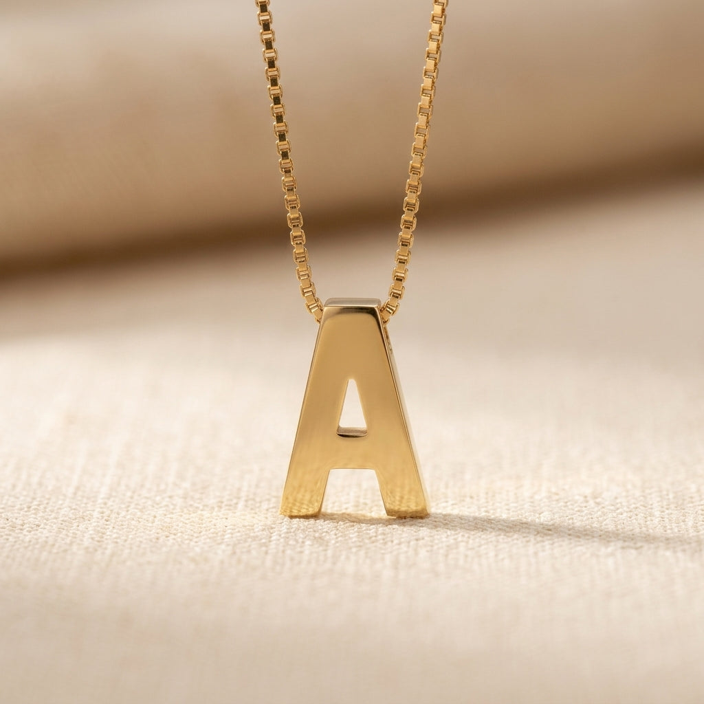 Collar inicial de carta de amor | Oro