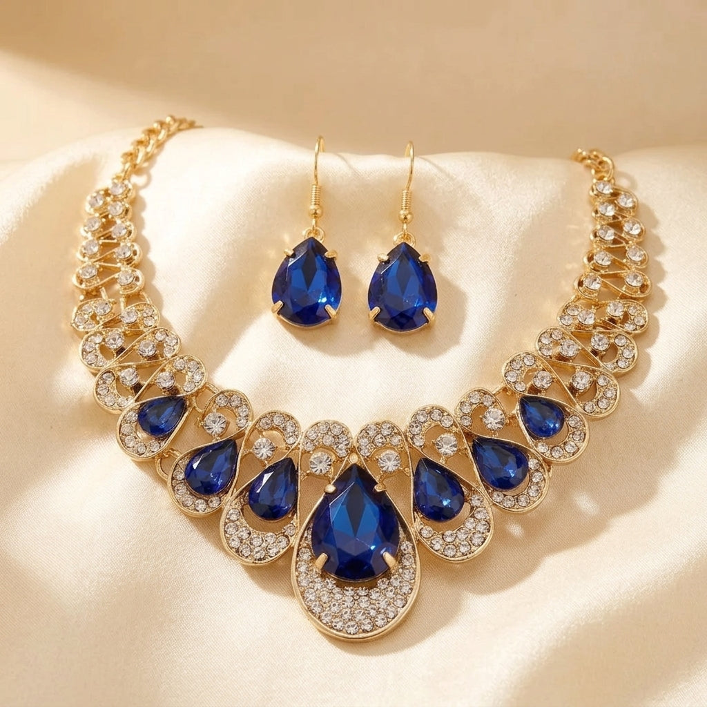 Maevina Conjunto de Joyas de Zafiros | Oro