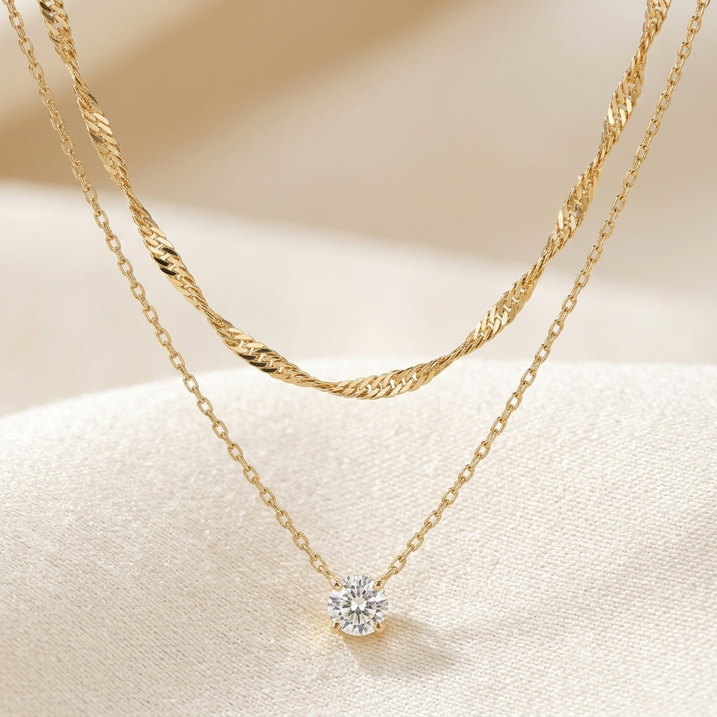 Collar Halo Lagdelt | Oro