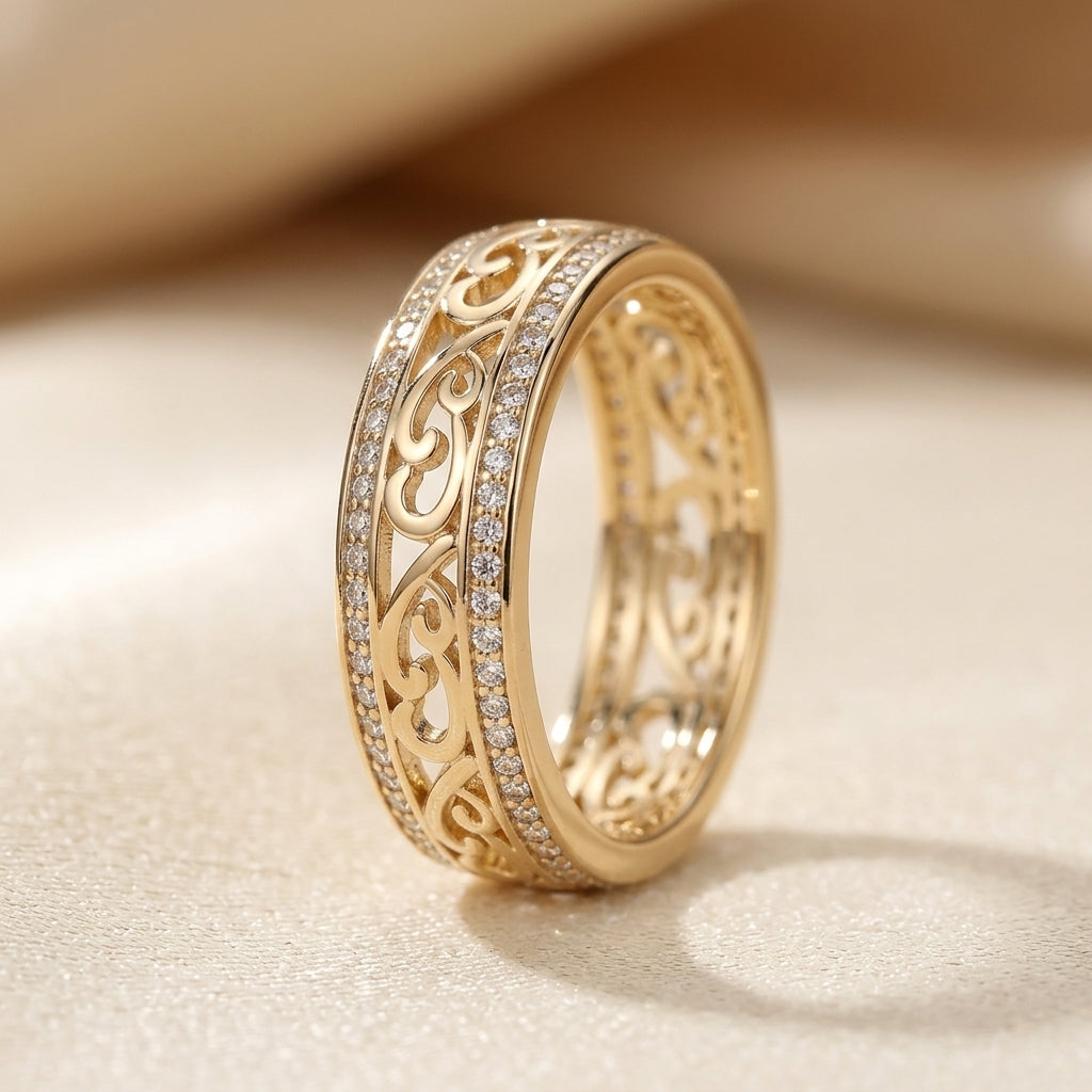 Anillo de Oro Hueco Brillante | Oro