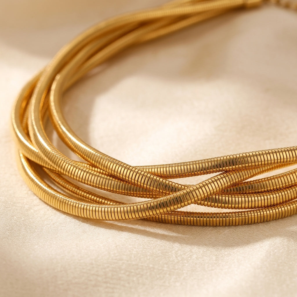 Collar de Tres Lags de Oro | Oro
