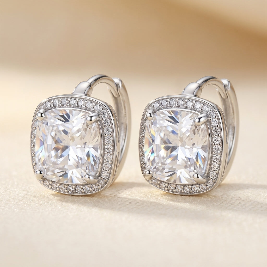 Pendientes cuadrados Nadine | Oro blanco