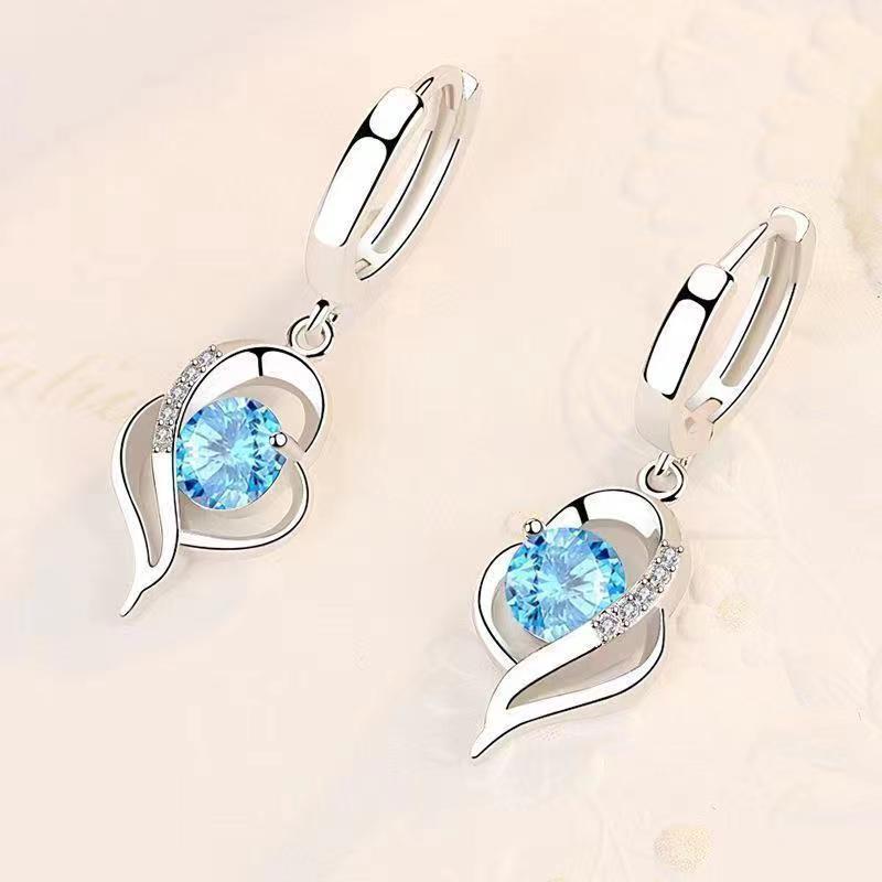 Eclipse Hjerte Drop Pendientes | Oro blanco