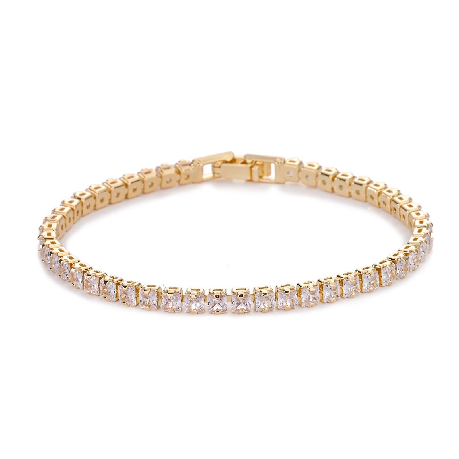 Pulsera de Tenis Cuadrada | Oro