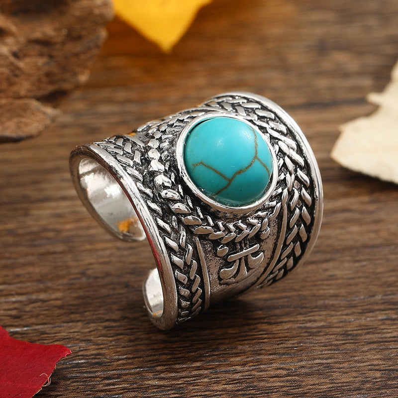 Anillo Abierto Ravik Stone | Oro Blanco