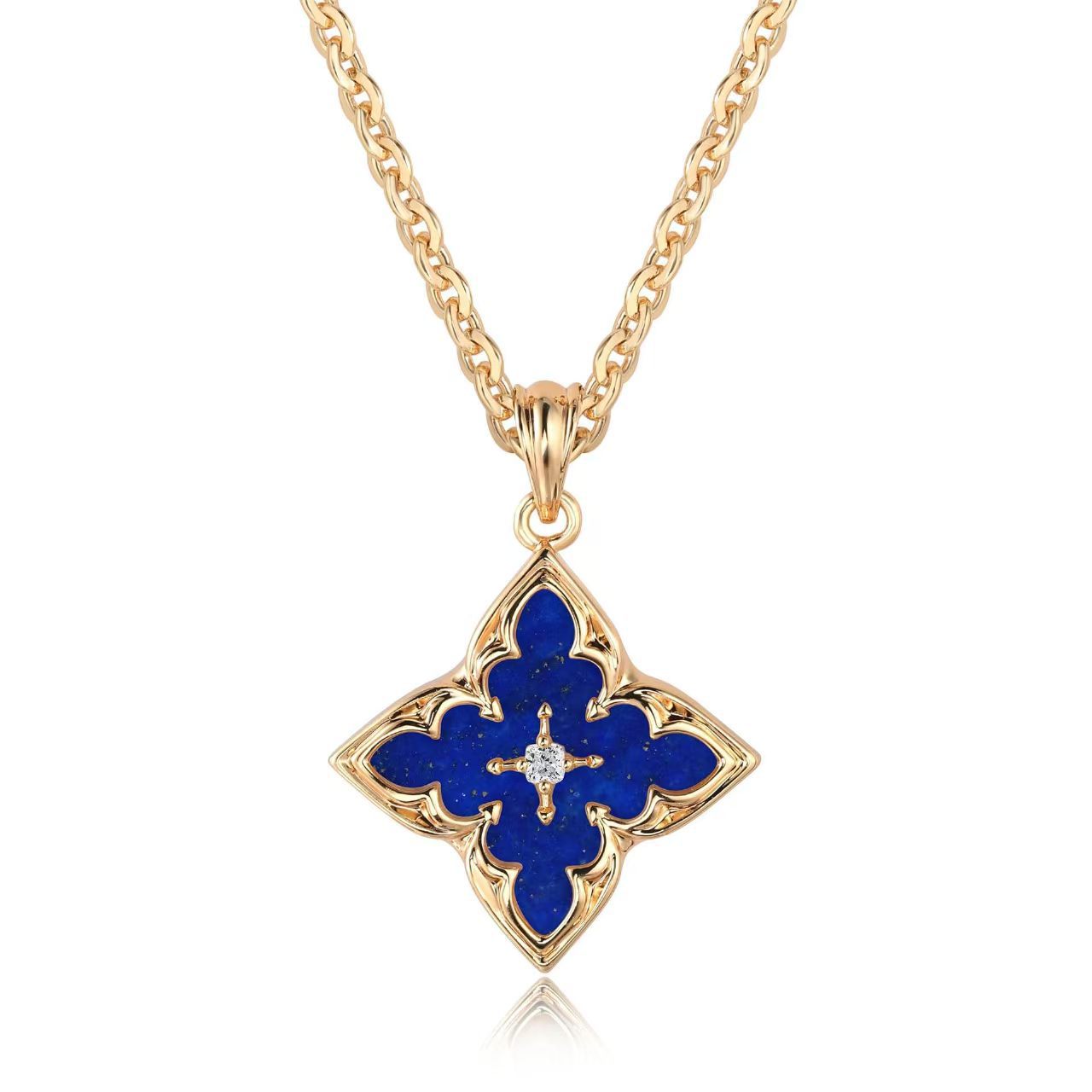 Colgante de Trébol Marrón | Oro