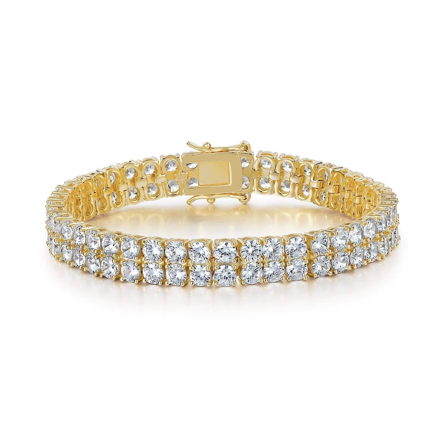 Pulsera de Tenis de Doble Fila | Oro