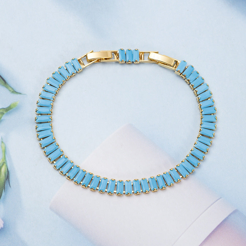Pulsera de Tenis Turquesa Vertéa | Oro
