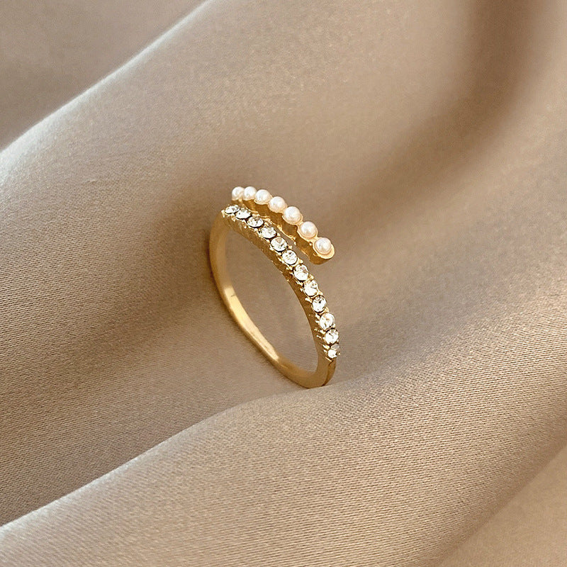 Anillo Abierto de Cristal de Perla Virelle | Guld