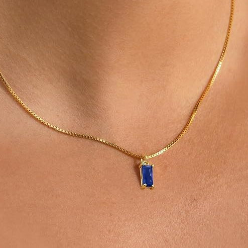 Collar Colgante Sapphir Minimalista | Oro Blanco