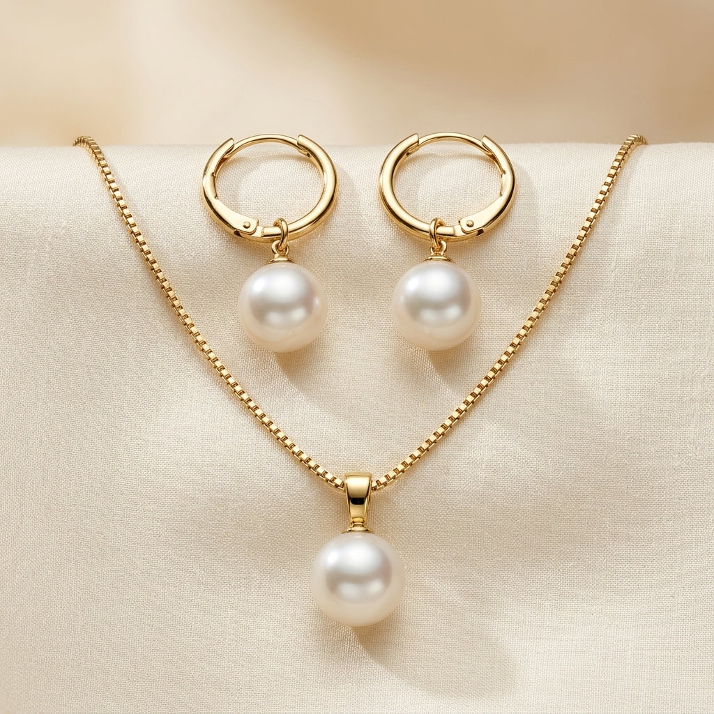 Conjunto de Joyas Gylden Grace Perle | Oro