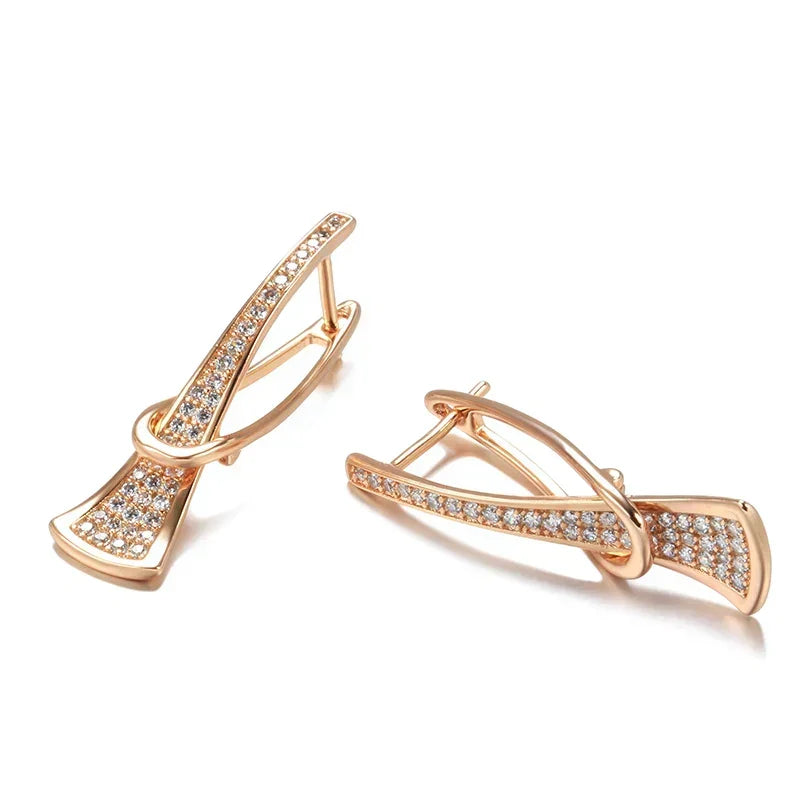 Pendientes de Cristal Brillante en Cobre | Oro