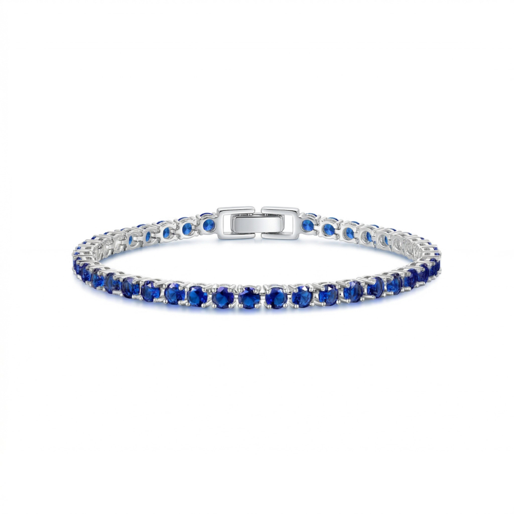 Pulsera de Tenis de Zafiro | Oro Blanco