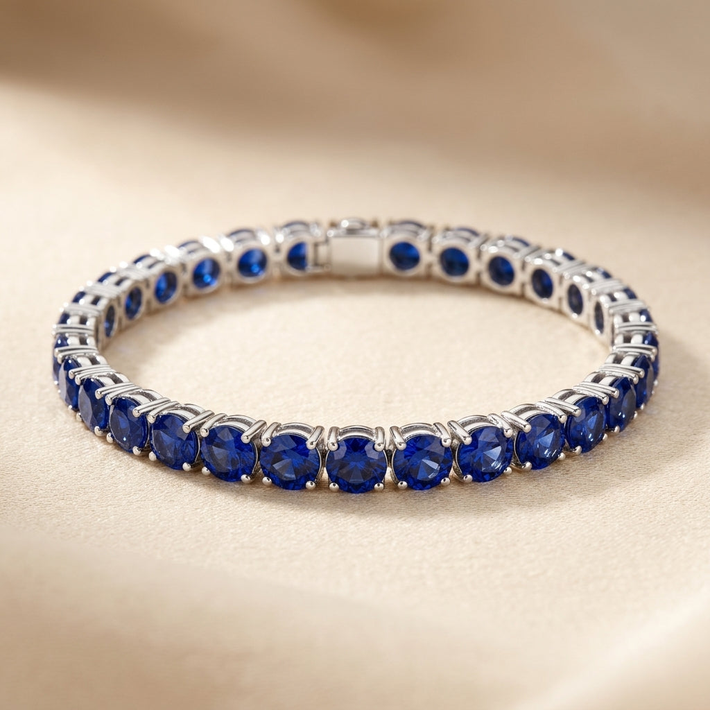 Pulsera de Tenis de Zafiro | Oro Blanco
