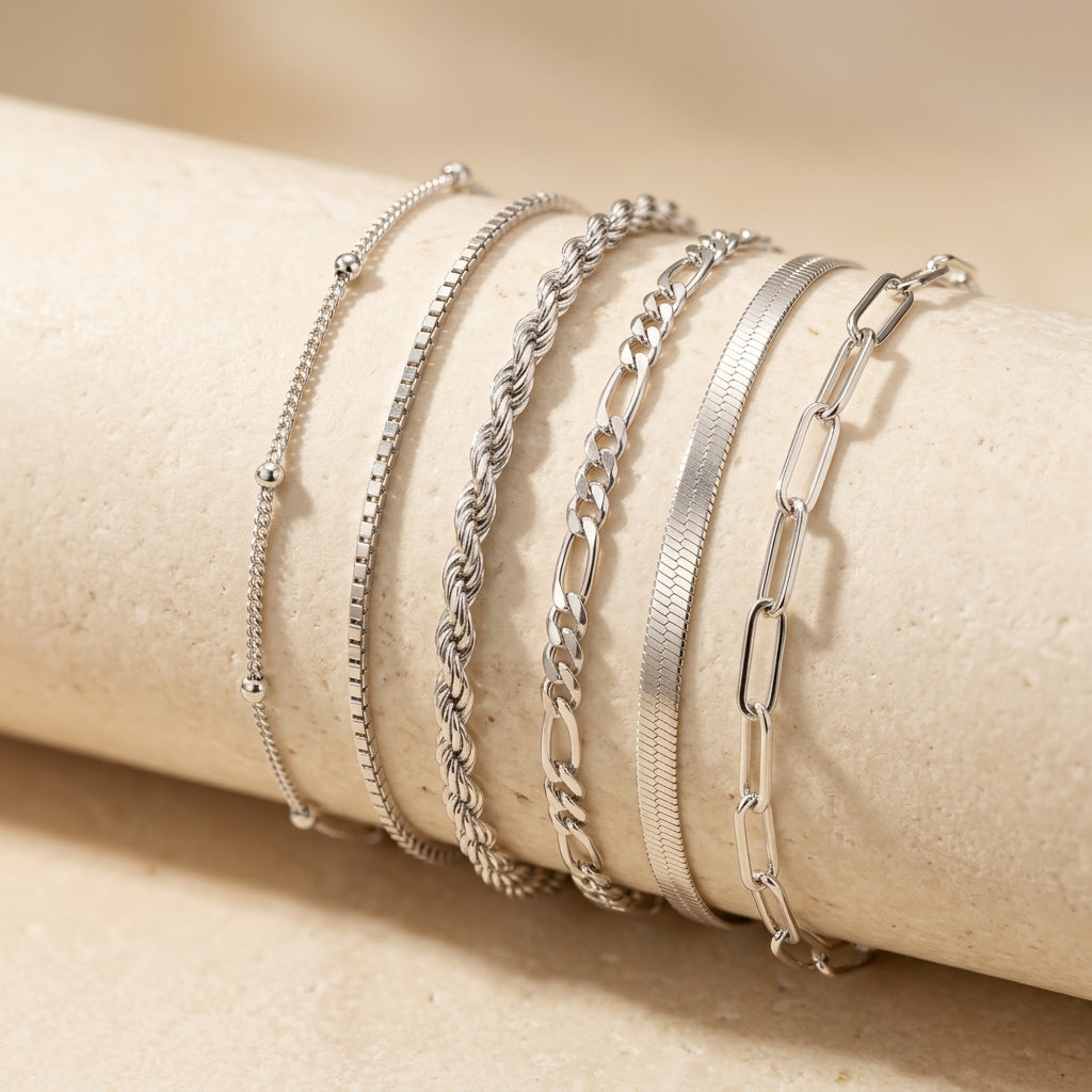 Conjunto de pulseras Isabella Vernetta | Oro blanco