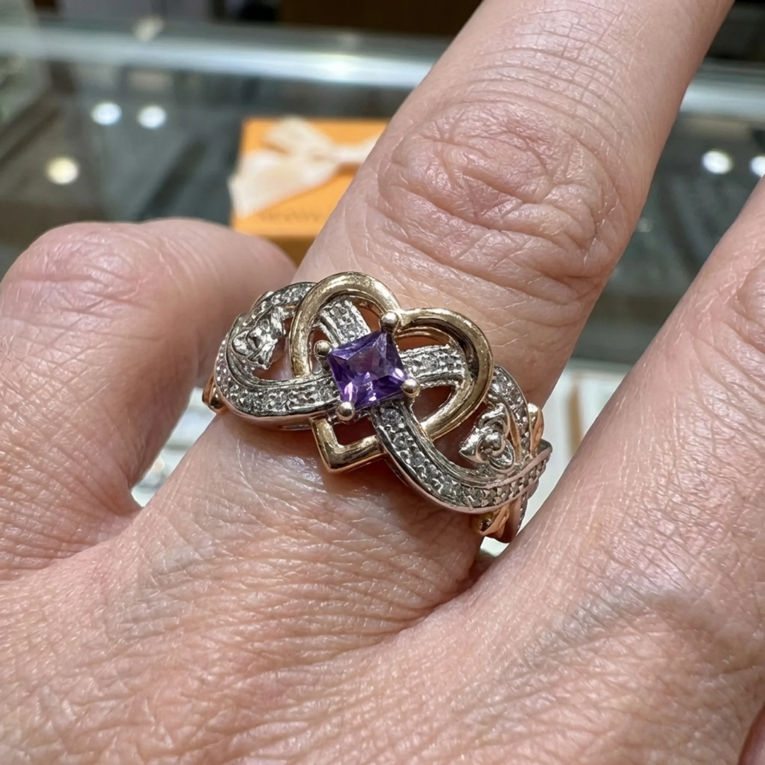 Anillo Violetheart de Oro y Plata | Oro Mezclado