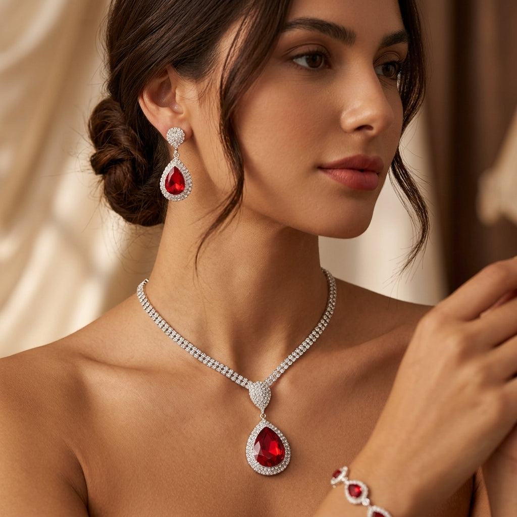 Thalira Bloodwynne Conjunto de Joyas | Oro Blanco