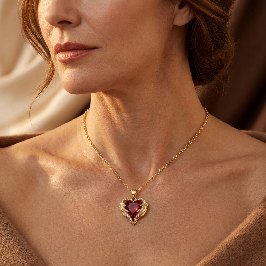 Collar Engel Kram Ruby Corazón | Oro