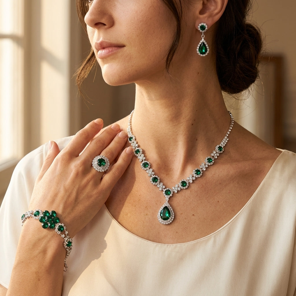 Adriana Lysandre Conjunto de Joyas | Oro Blanco