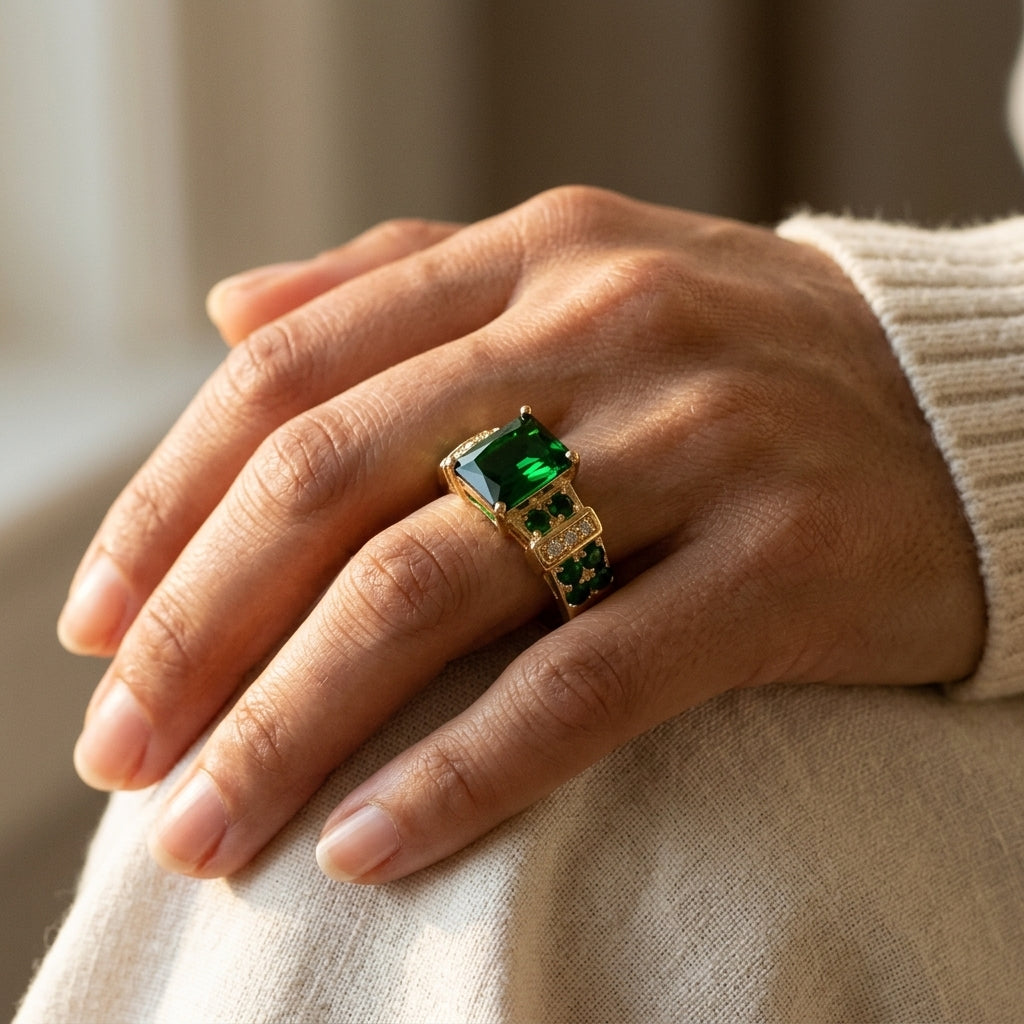 Anillo Esmeralda Exquisito | Oro