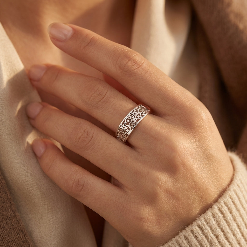 Anillo Sart Blomst Daria | Oro Blanco