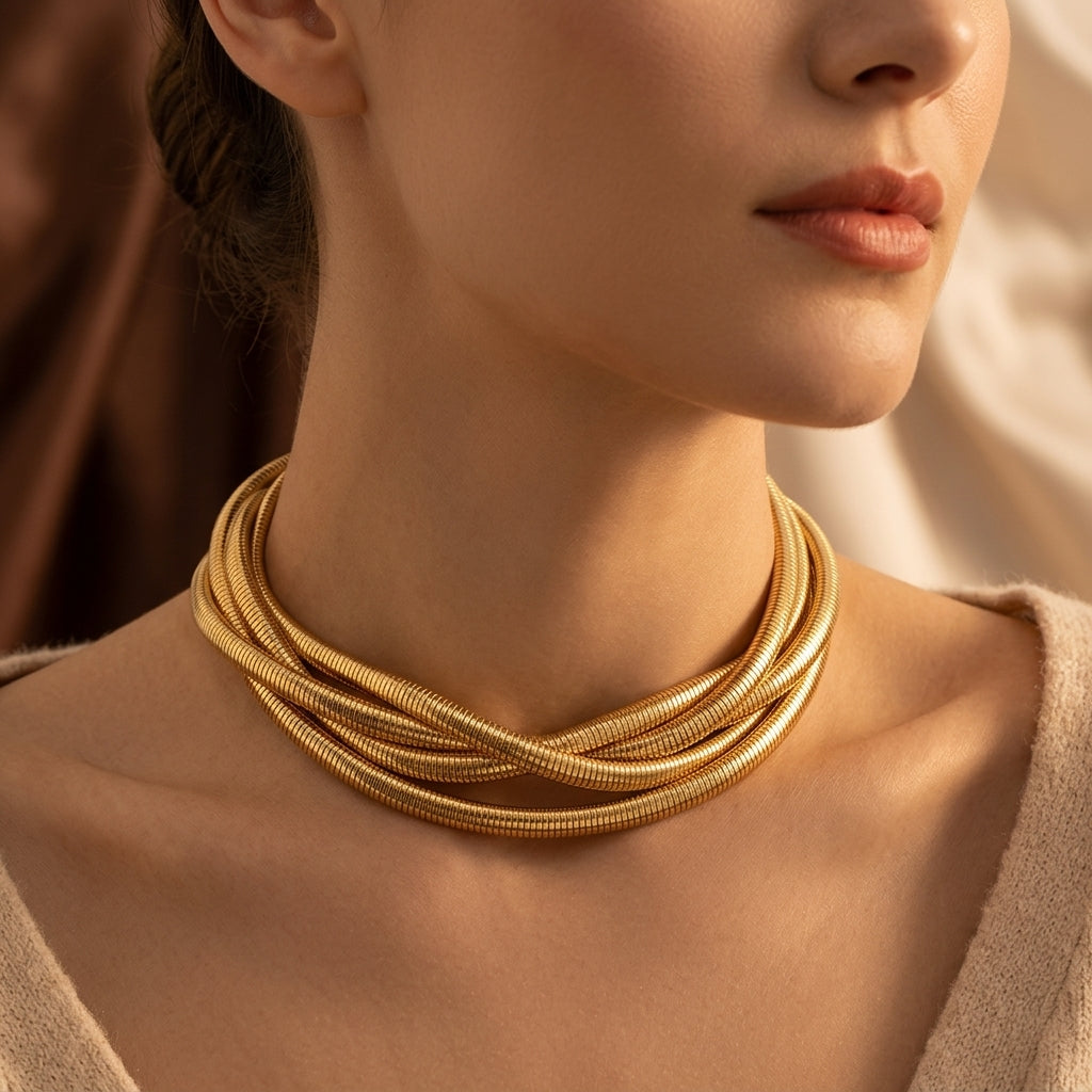 Collar de Tres Lags de Oro | Oro