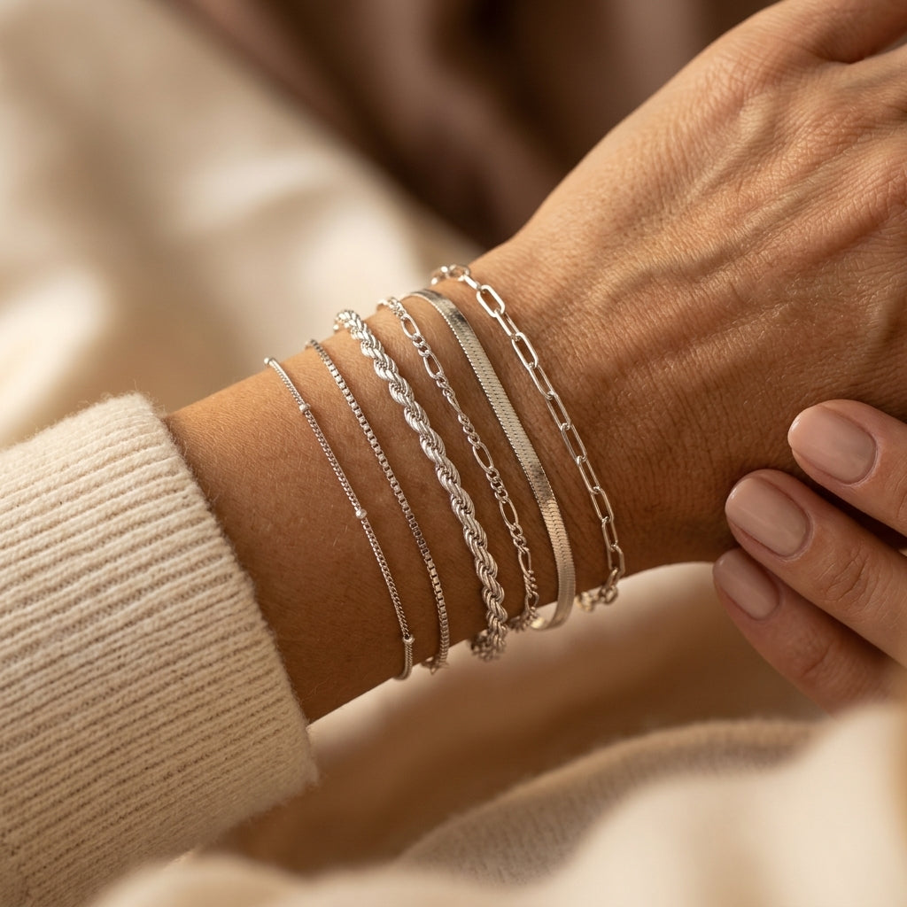 Conjunto de pulseras Isabella Vernetta | Oro blanco