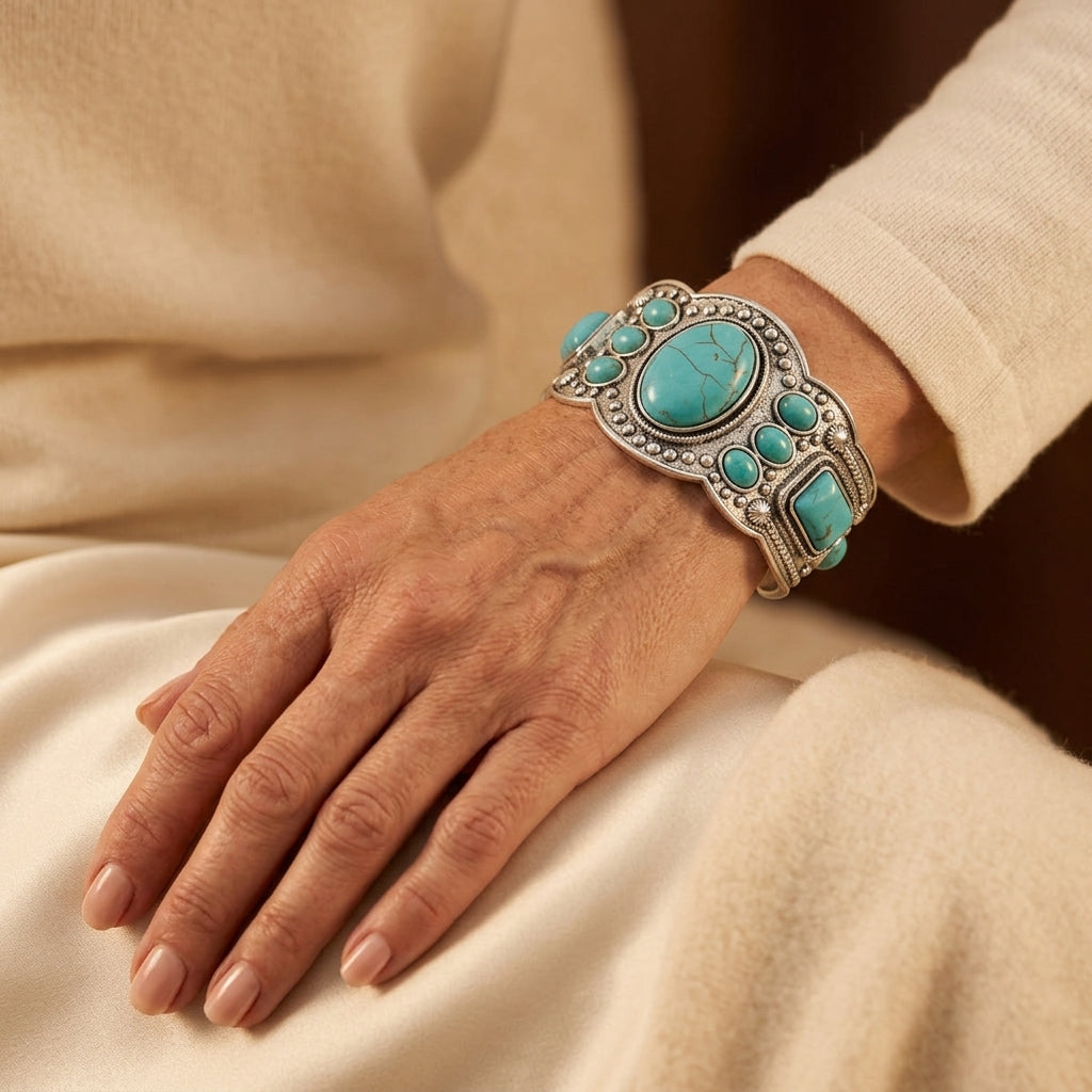 Valencrest Sky Cuff Pulsera | Oro Blanco