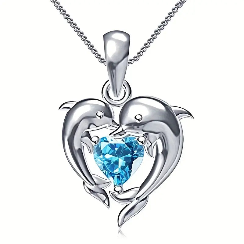 Collar Oceanheart Twins | Oro Blanco