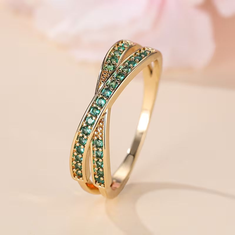 Anillo de Flujo Esmeralda | Guld