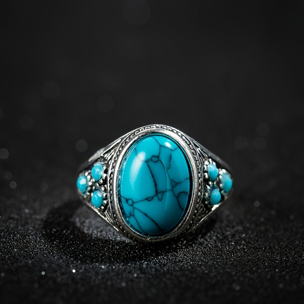 Anillo Nomad de Piedra Azul | Oro Blanco