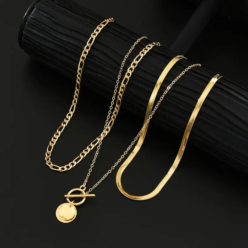 Collar de Moneda Texturizado Savira | Oro