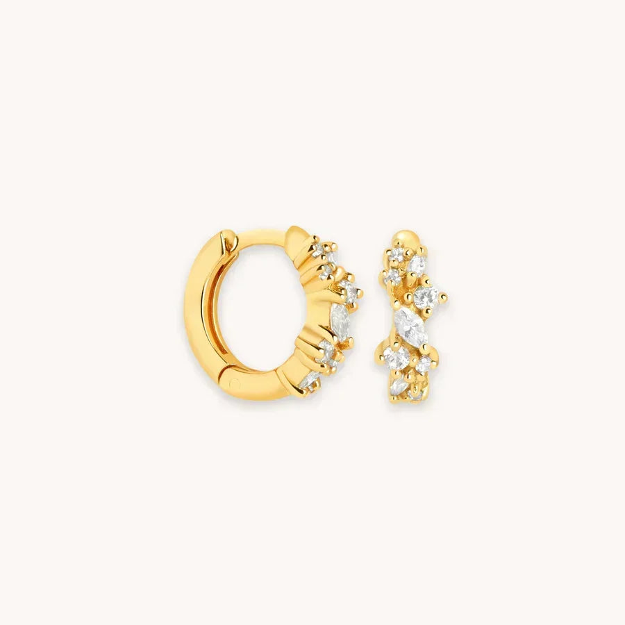 Aros Huggies de Cristales | Oro