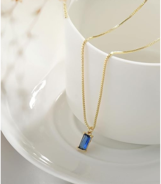 Collar Colgante Sapphir Minimalista | Oro Blanco