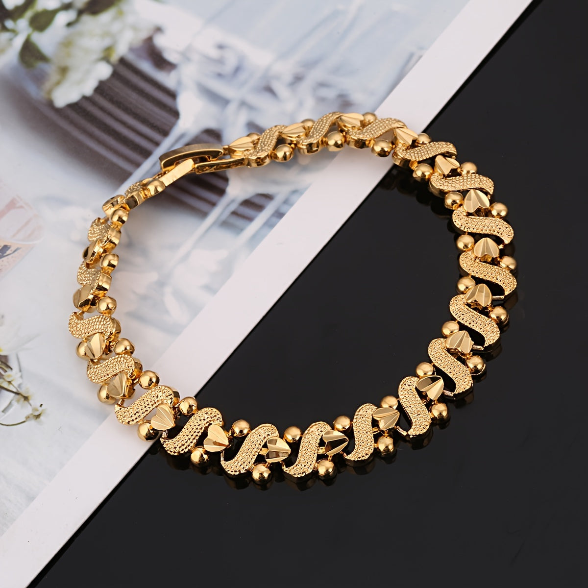 Pulsera de Olas Ornamentadas Lily | Oro