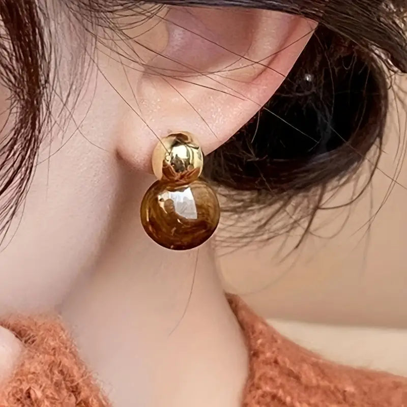 Pendientes Aurélie Amber Drop Ø | Oro