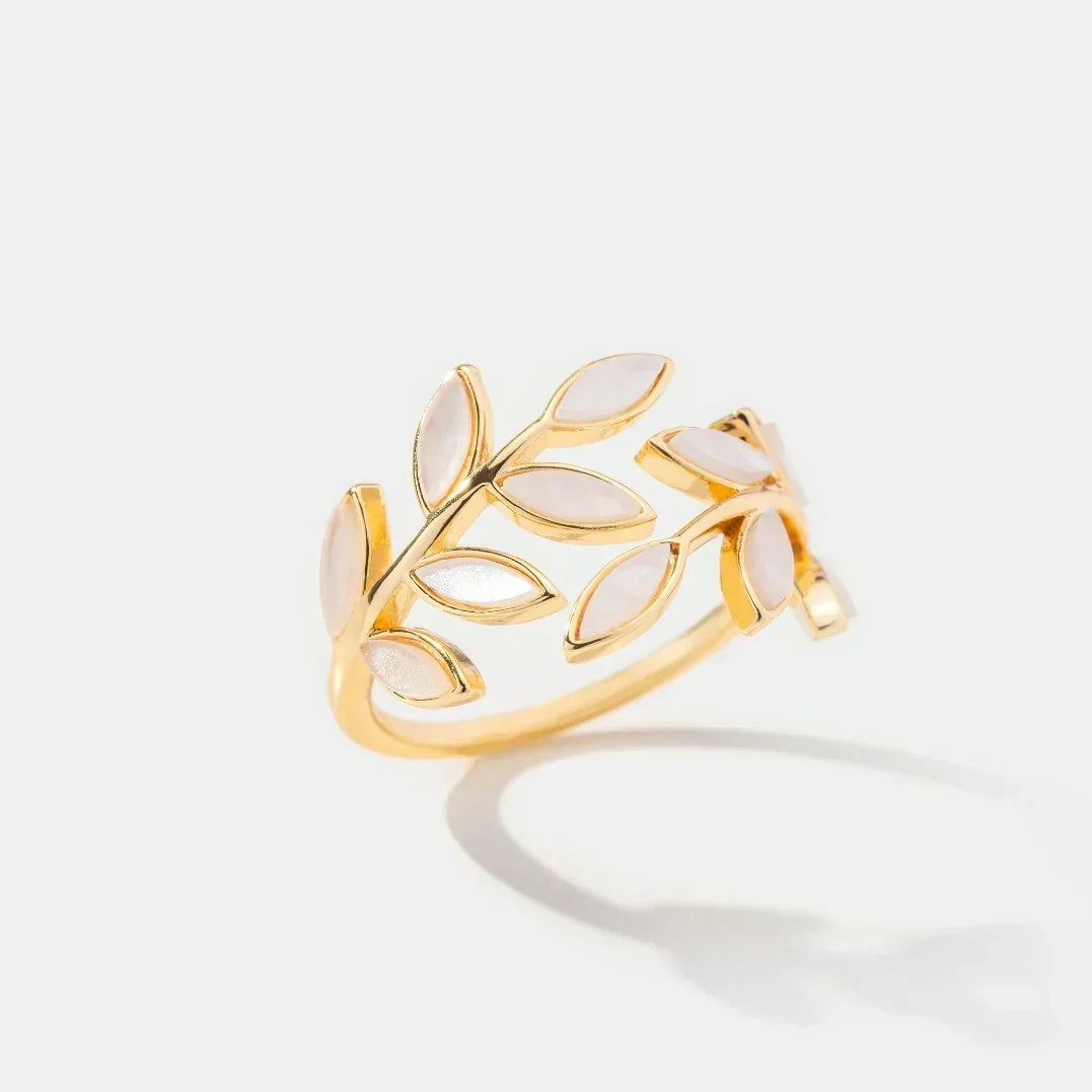 Anillo Abierto de Hoja Delicada Neraya | Guld