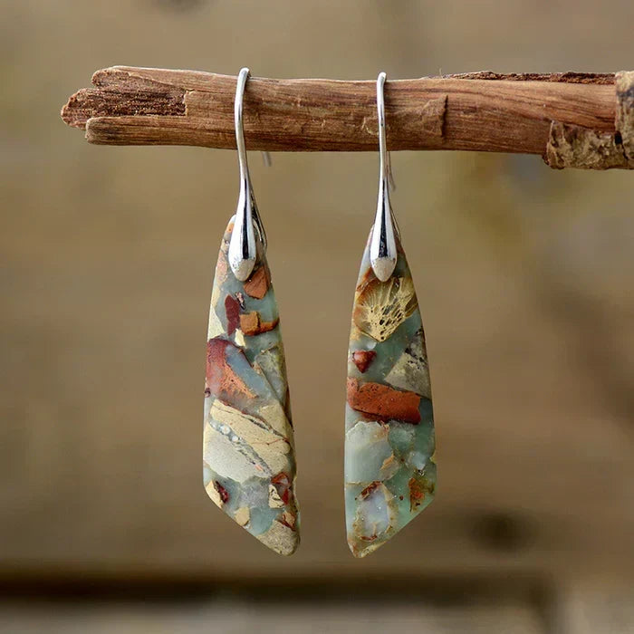 Pendientes de Piedra Natural Antiguos | Oro