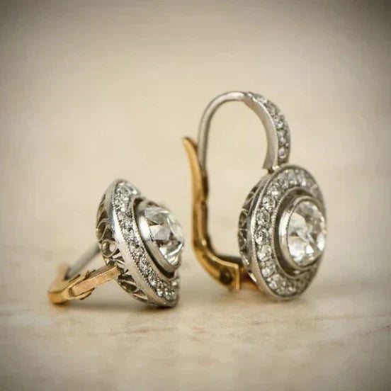 Pendientes de plata vintage con circonita | Entre oro