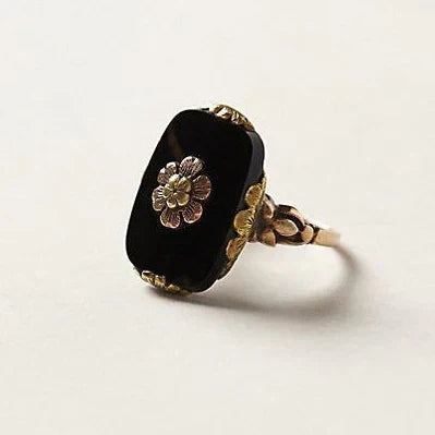 Anillo Vintage Sort Sten | Oro