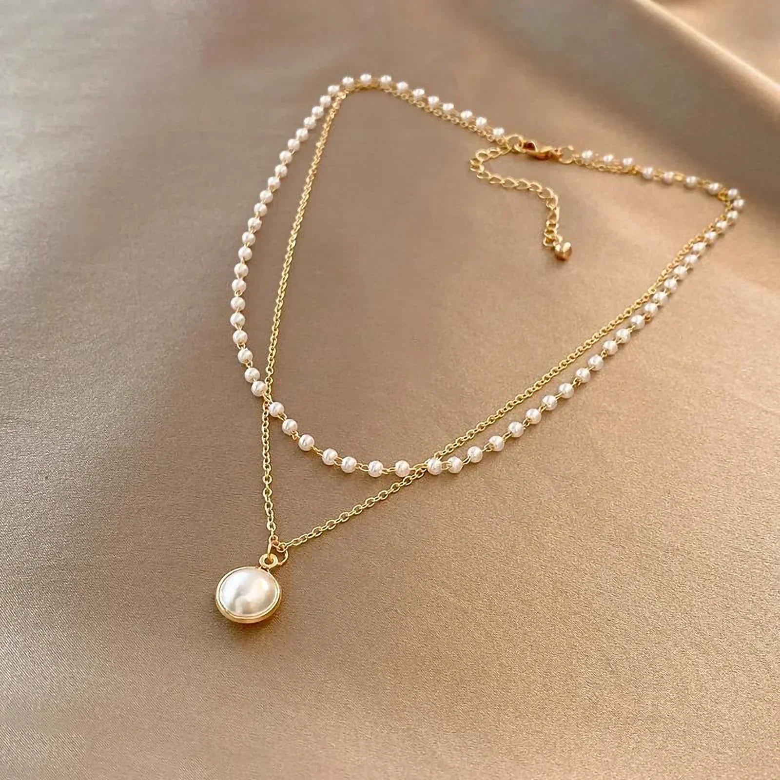 Collar de Perlas Sin Hilos | Oro