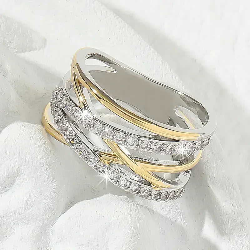 Anillo de Circonia Radiance SilverGold | Blandt Guld